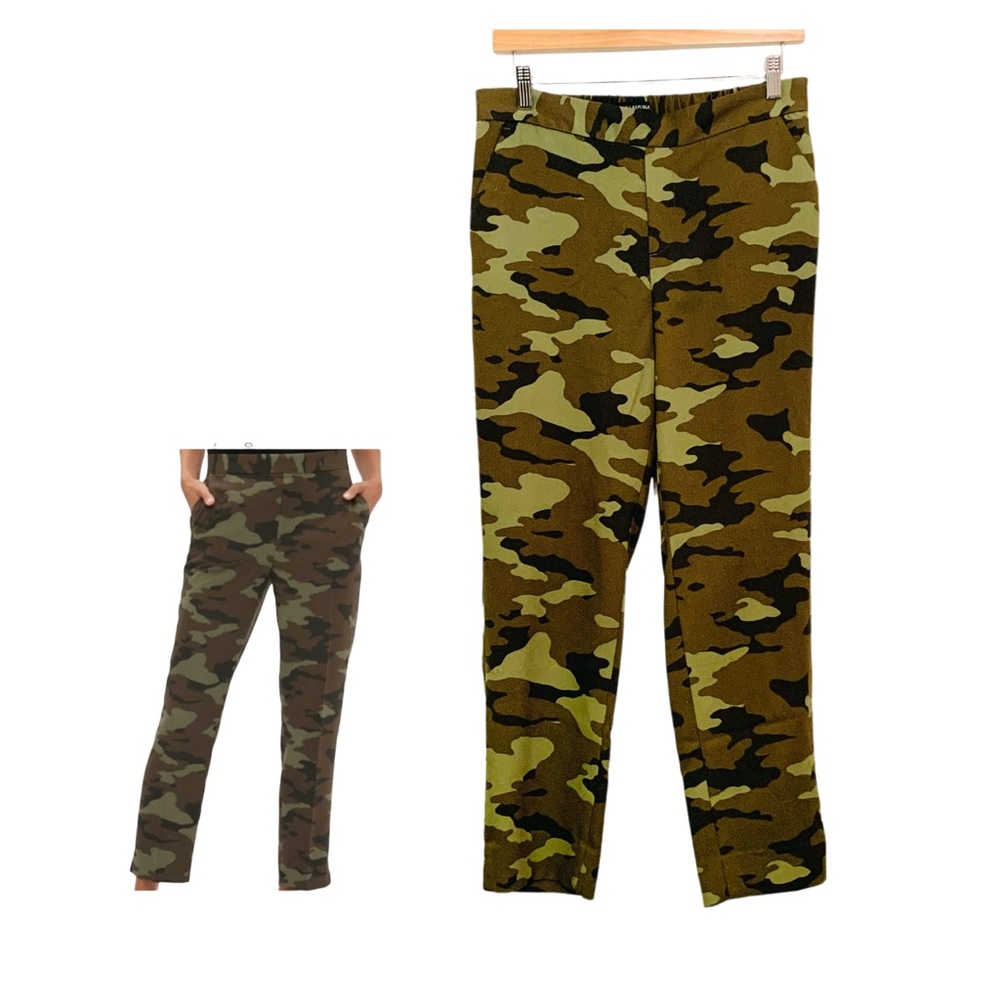 Banana Republic Hayden Ankle Pants Camo Pull-On Elastic Waist Size 6 Flat Front